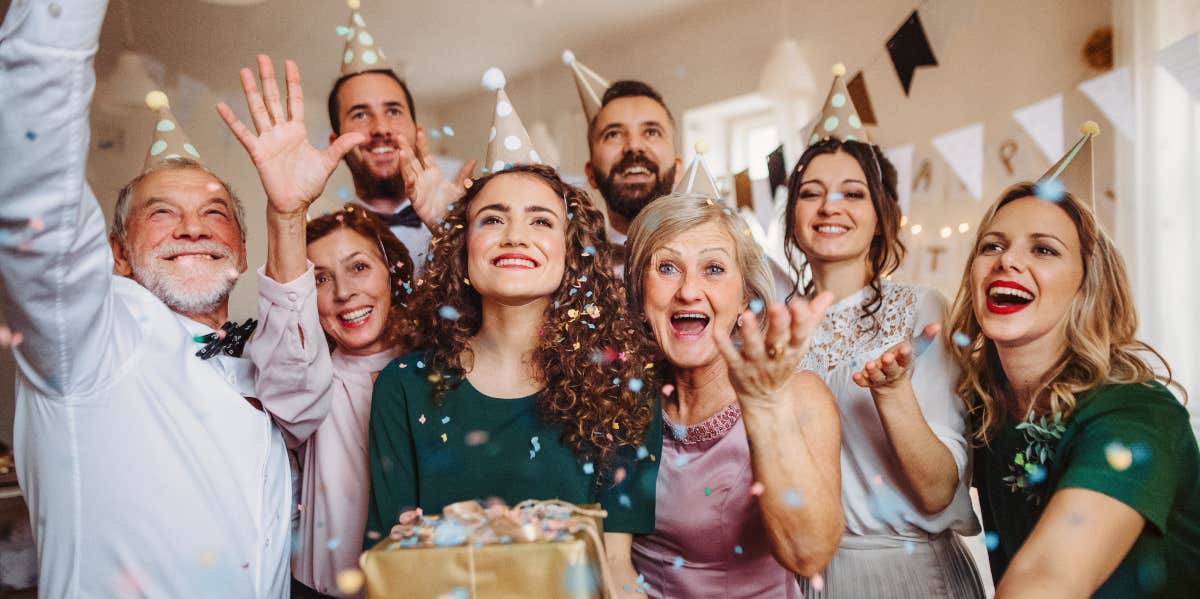 Woman enjoying at her birthday party