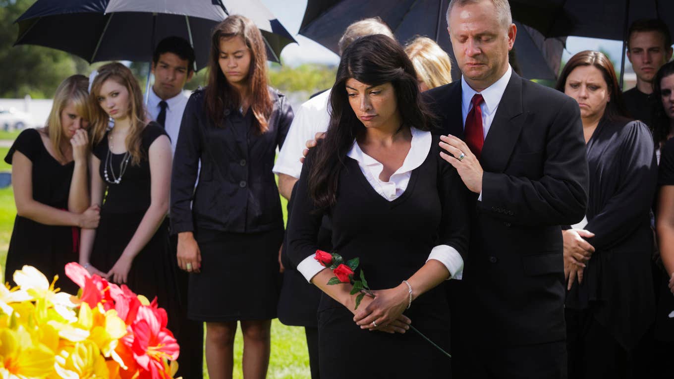 family at funeral 