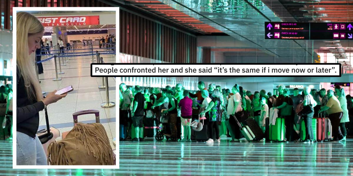 Woman Who Refuses To Move Up In Line Sparks Philosophical Debate woman who refuses to move up in line until its moved forward