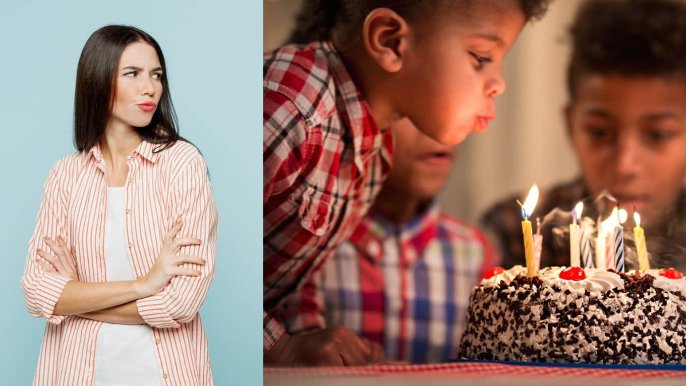 Birthday party, cake, children, mother 