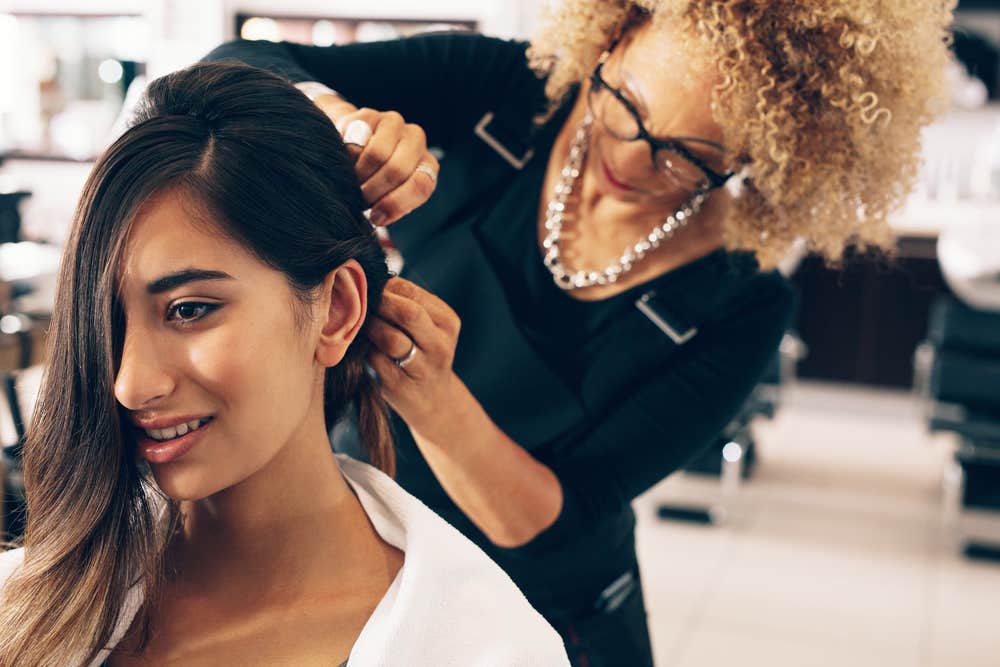 woman, hairdresser, tip, money