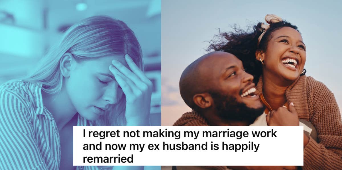 Woman Regrets Not Working To Fix Her Marriage Now That Her Ex Is Happily Remarried woman, husband, divorce, regret