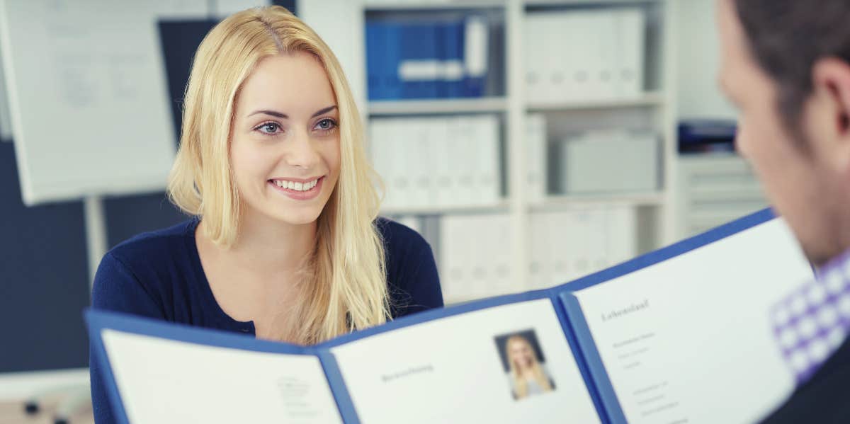 Woman in job interview