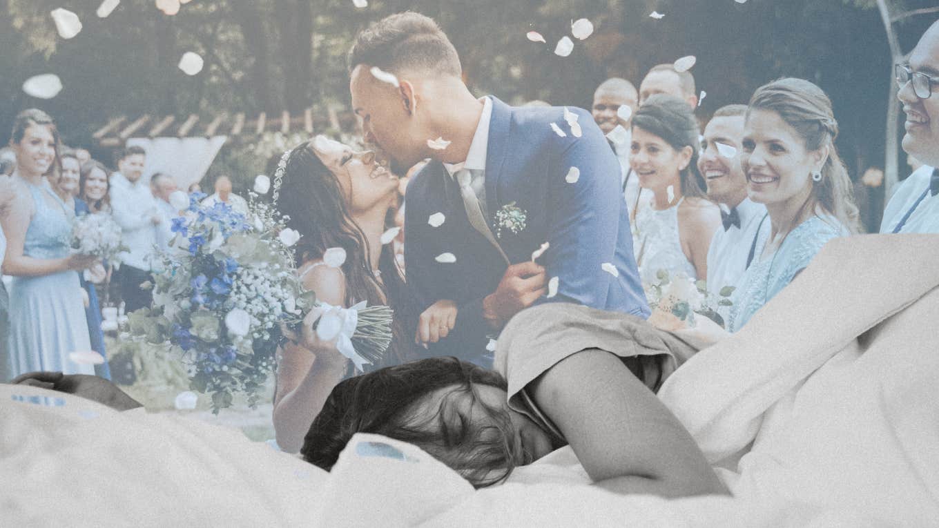 Woman RSVPs No To Sister's Wedding So She Can Sleep In woman sleeping and wedding