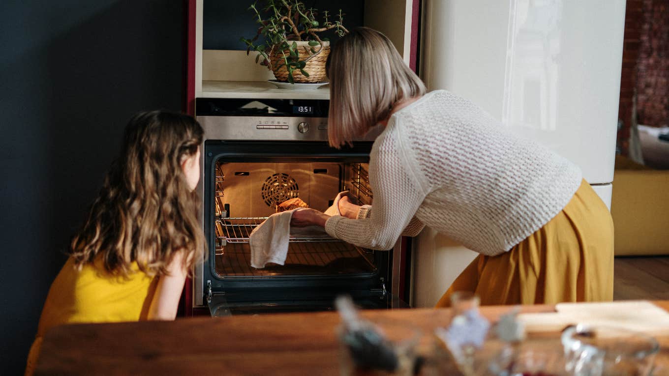 woman cooking turkey