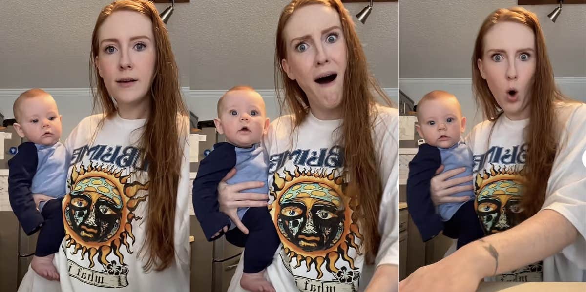 Mom Says Her Husband Was Praised For Running 1 Errand With Their Baby By Cashiers Who Ignore Her When She Does It Mother and her baby on TikTok