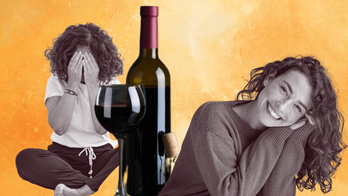 A Woman Who Drank 5 Bottles Of Wine A Day Shows Pics Before And After She Got Sober alcoholism, woman, sober, wine