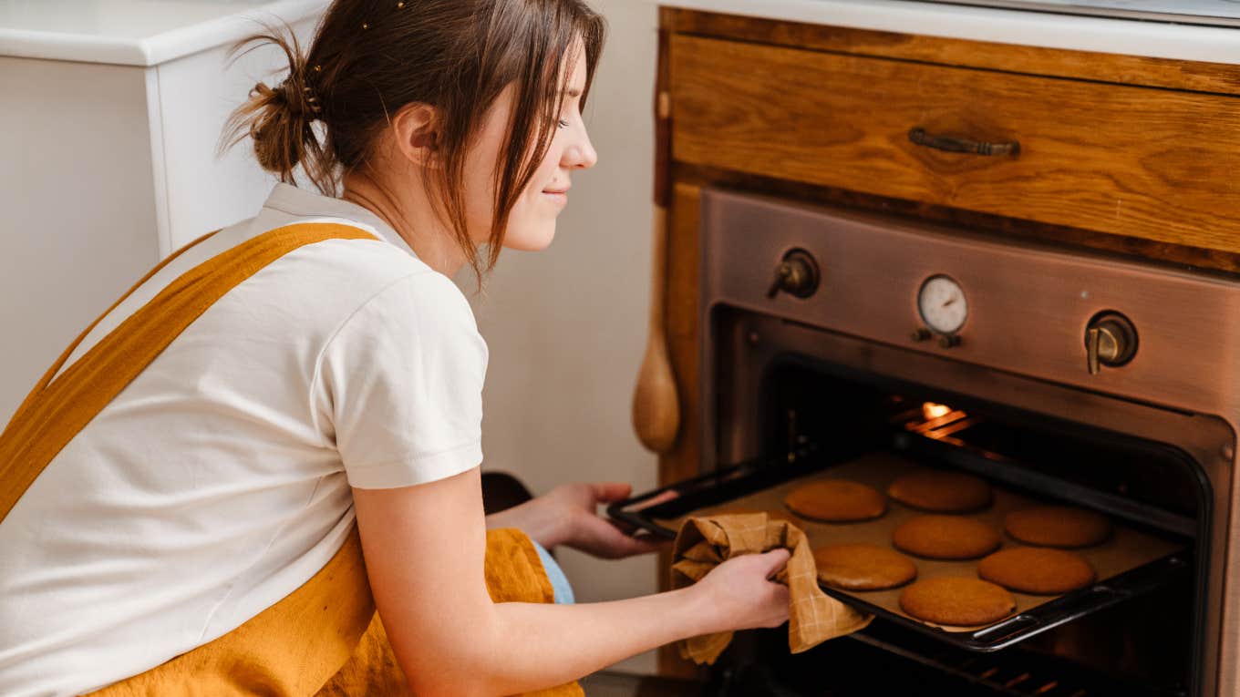 woman baking cookies