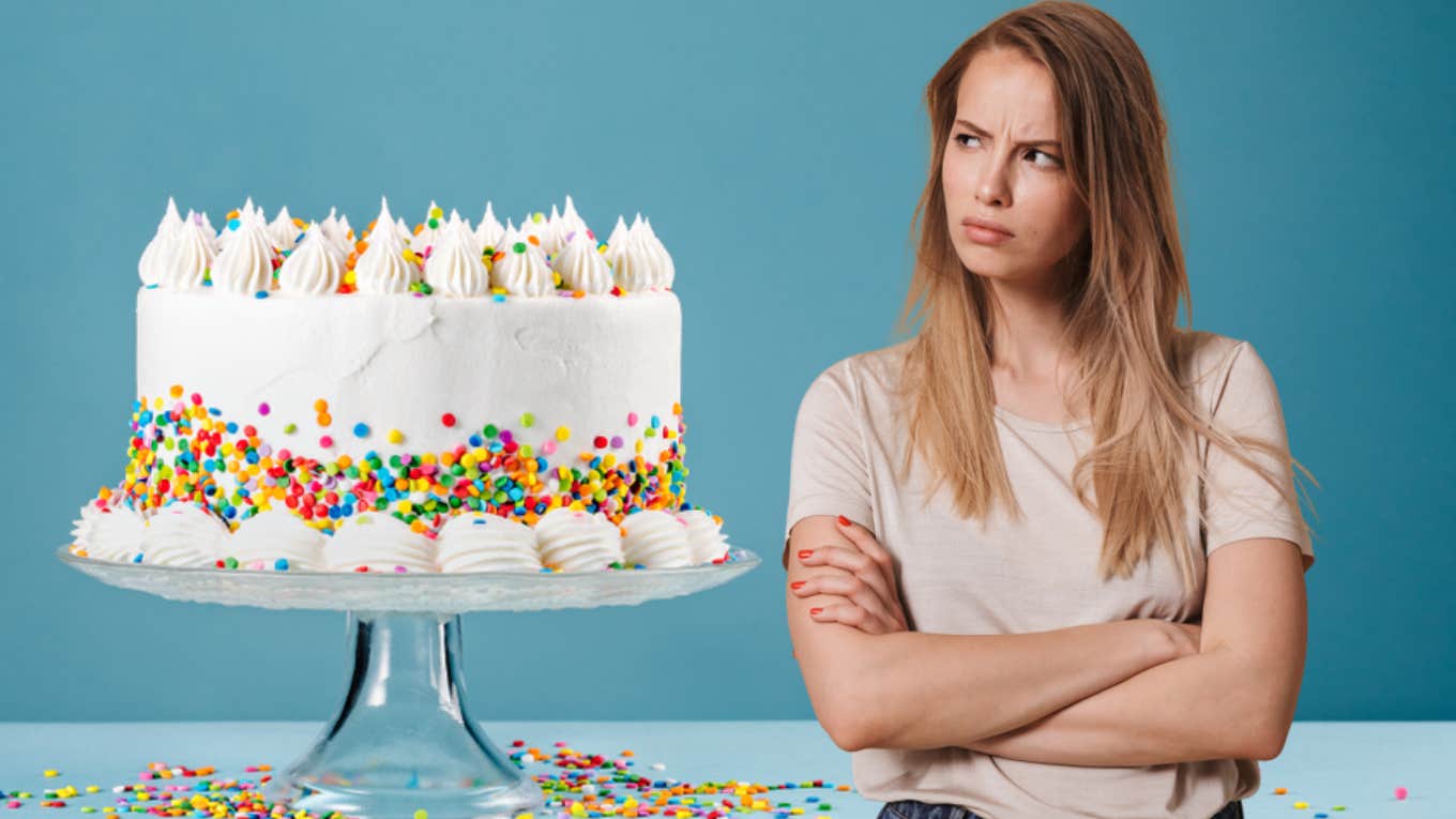 birthday cake, ex, party, woman 