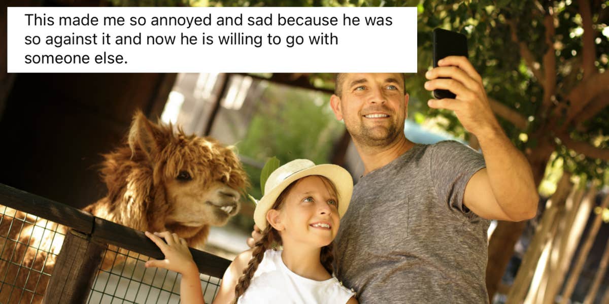 father and daughter at zoo