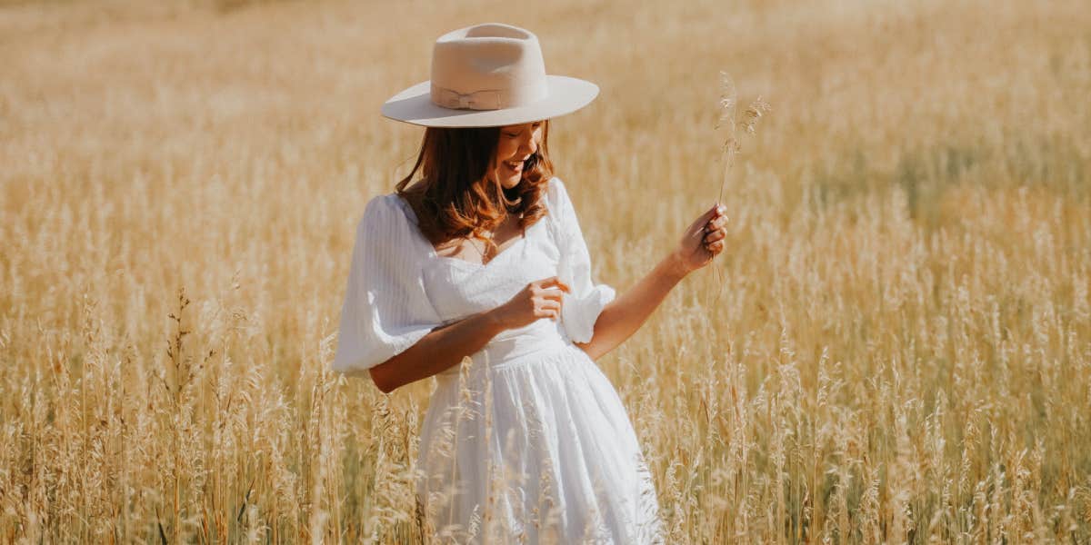 Woman in white dress