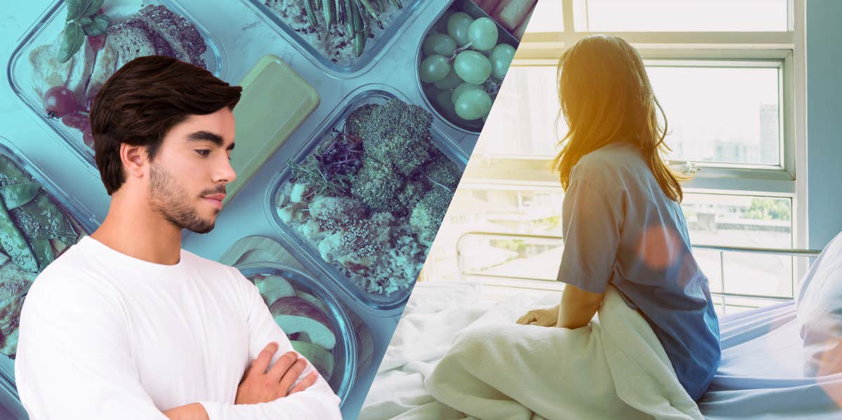 Woman Called Selfish For Not Doing Boyfriend's Meal Prep During Chemo Annoyed man and sick woman