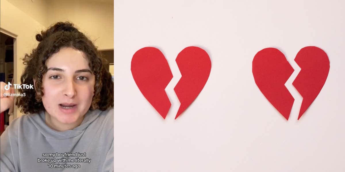 Woman's Boyfriend Breaks Up With Her After 2 Months Because He 'Doesn't See Her Being His Wife' Liz Mina on TikTok & two broken hearts