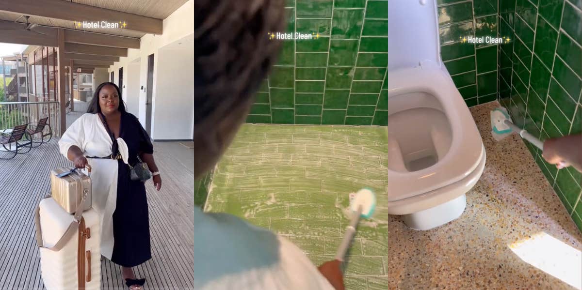 People Baffled By Woman Cleaning Hotel Rooms After Checking In Woman describing her routing of cleaning hotel rooms after checking in