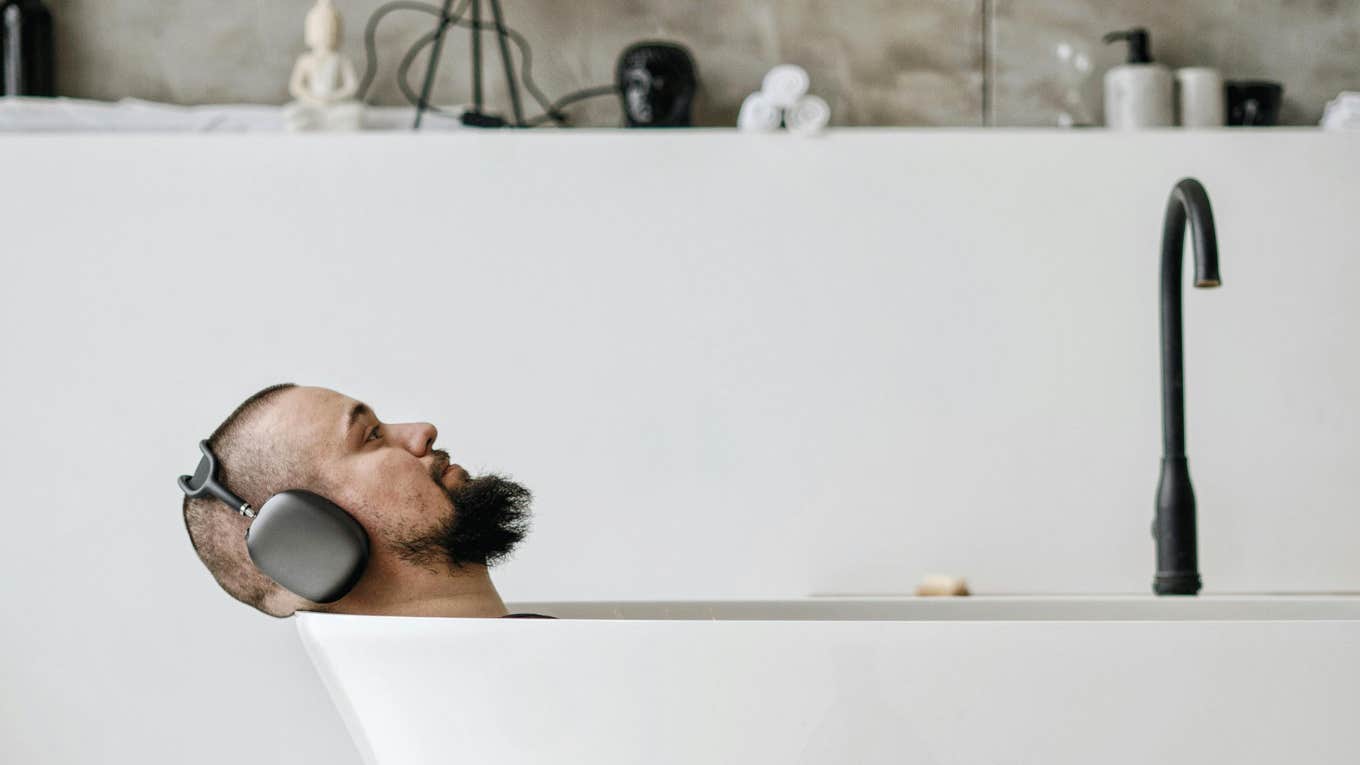 Woman's Wonderful Husband Quit Using Soap & Now She Can't Get Close To Him man in bathtub