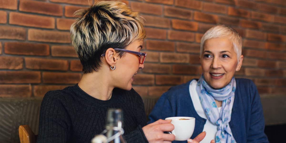 Women having coffee together