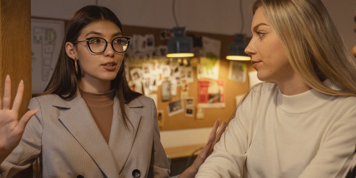 Woman Sabotages Former Bully's Job Interview Women talking