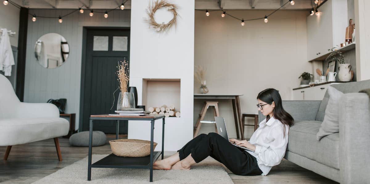 woman working from home