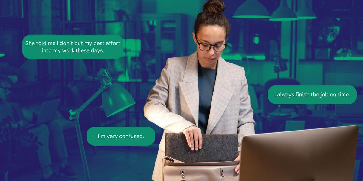 Worker Who Only Makes $1800 A Month Is Confused By The Way Her Boss Reacts When She Leaves Work On Time Woman leaving work