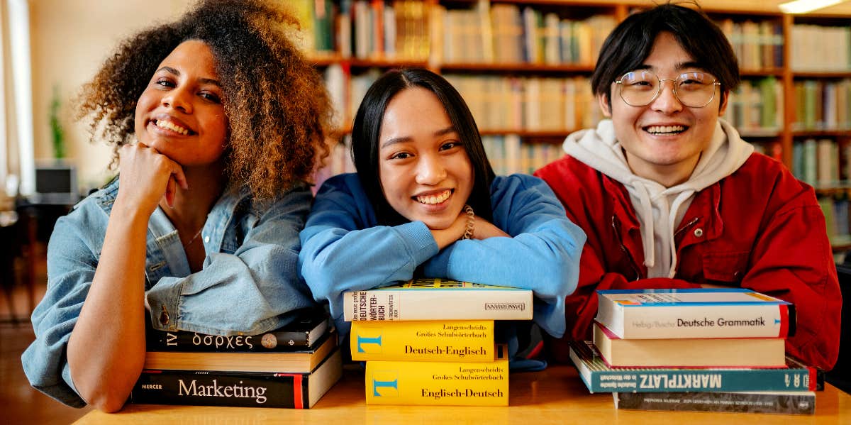 friends in a library