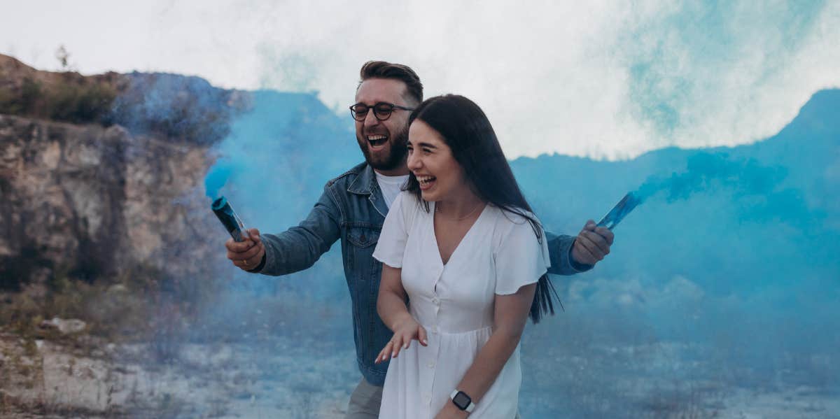 Stock photo of a gender reveal