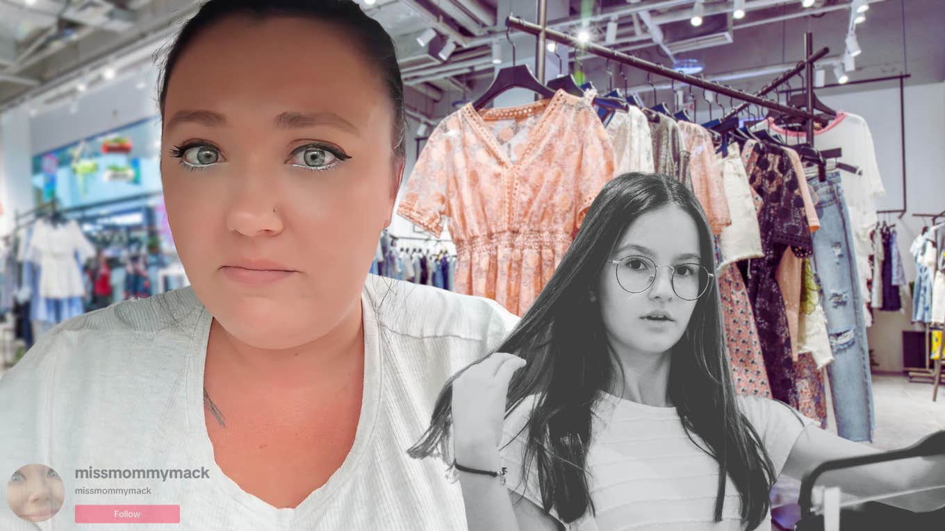 TikToker explains her conversation with her daughter while shopping for clothes