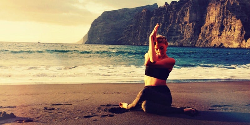 woman doing yoga