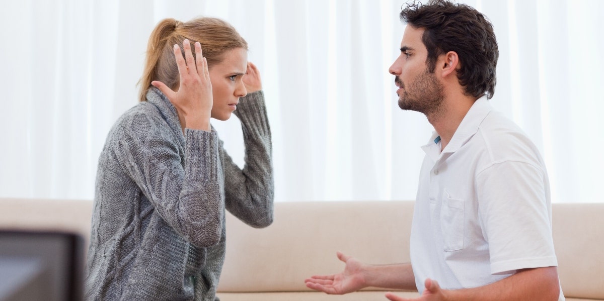 young couple arguing