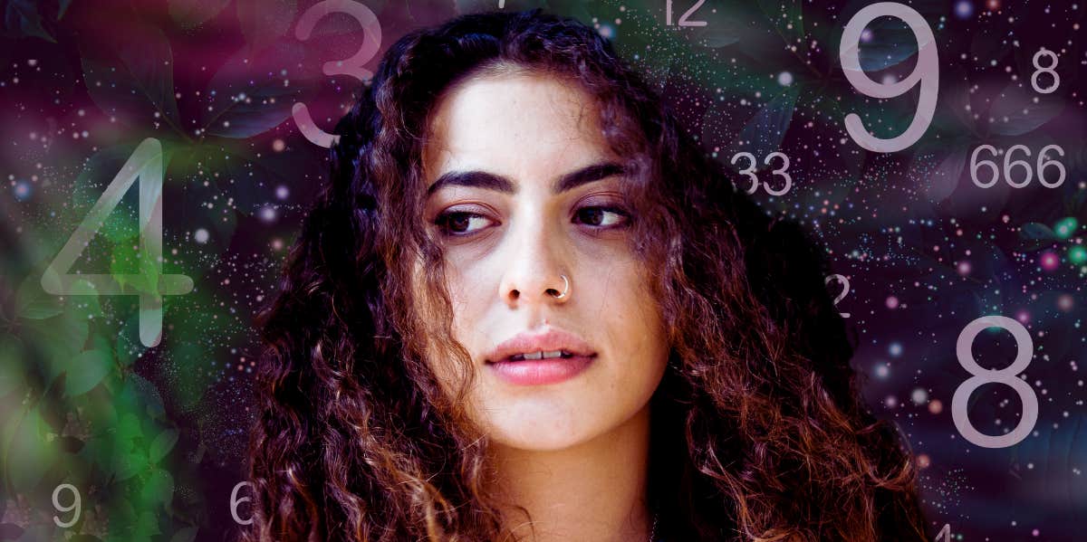 Your Name's Numerology Meaning Exposed - What Does It Say About You? girl with numbers around her
