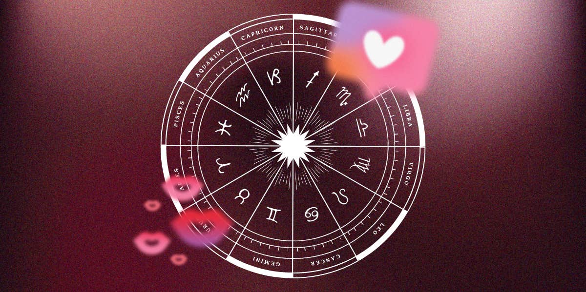 zodiac wheel and hearts