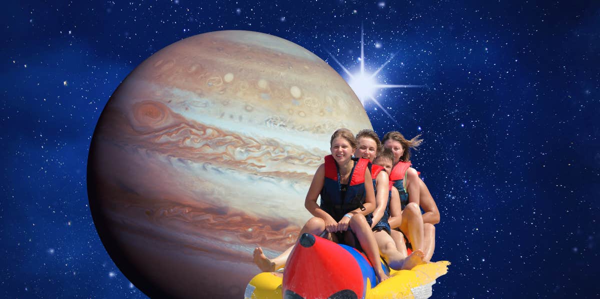 What Your Zodiac Sign Can Manifest On September 4, As Jupiter Retrogrades In Taurus people flying through space in front of the planet jupiter