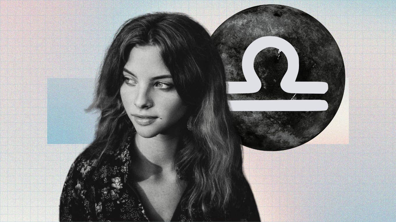 woman, moon and libra symbol