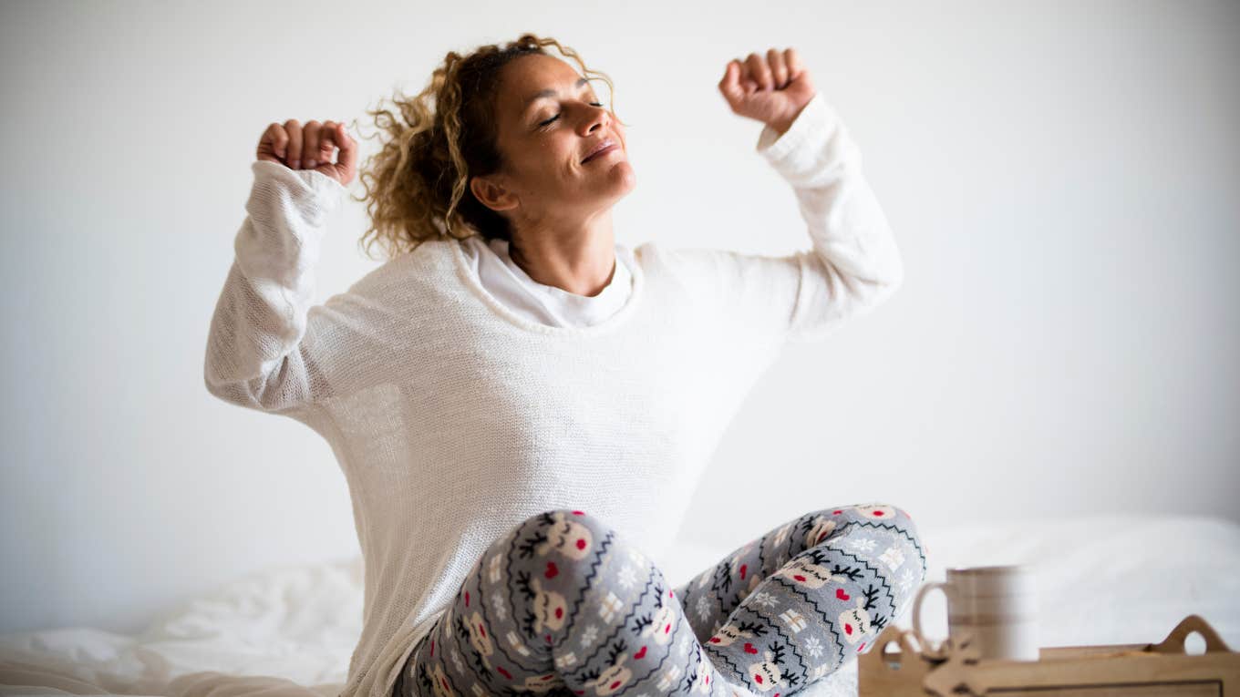 woman enjoying her day