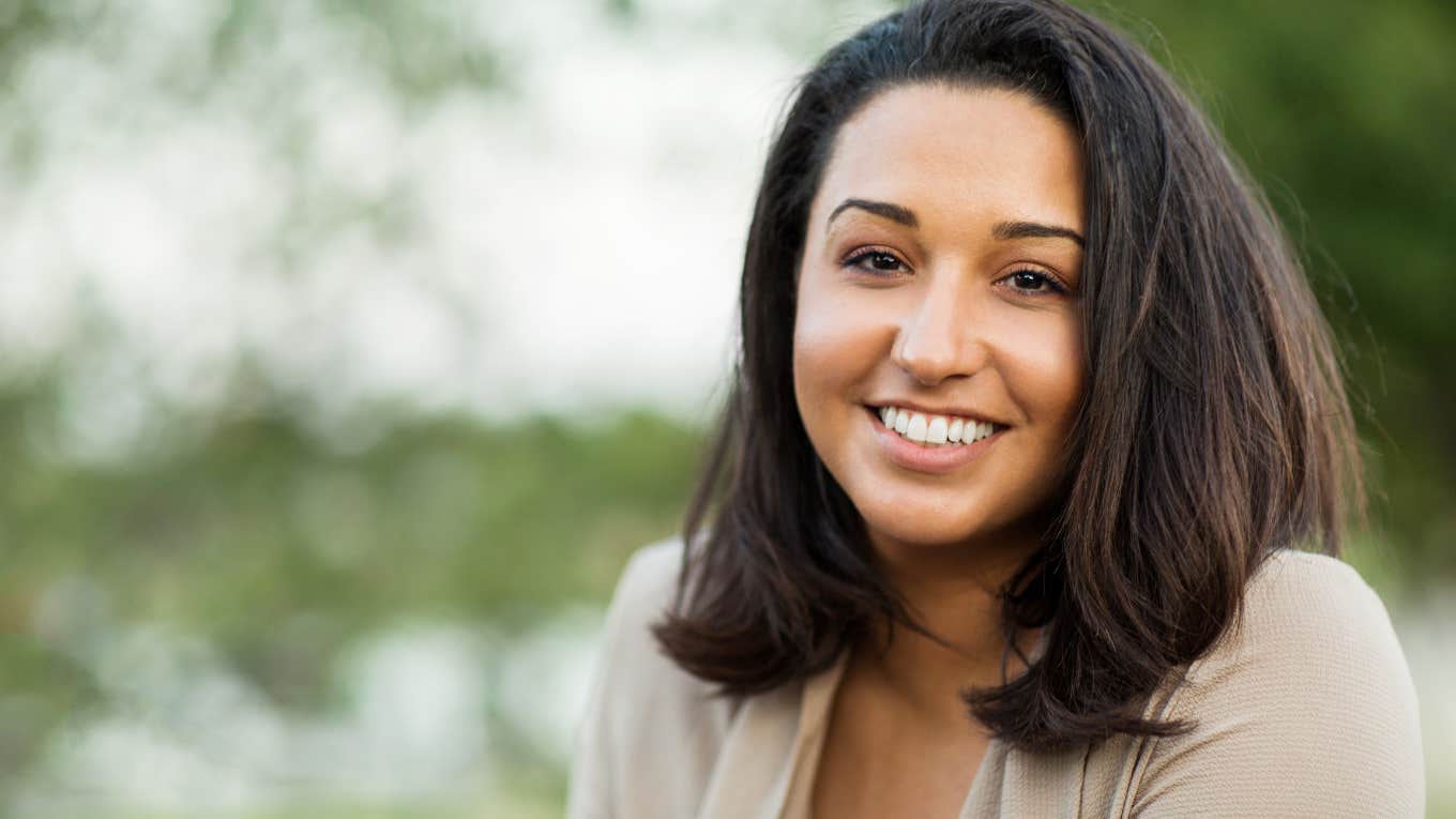 woman smiling