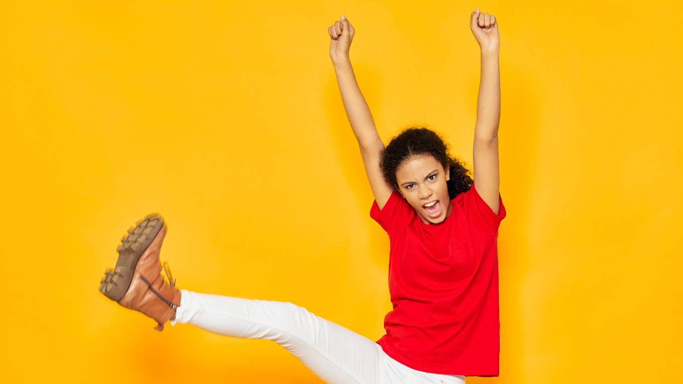 woman jumping