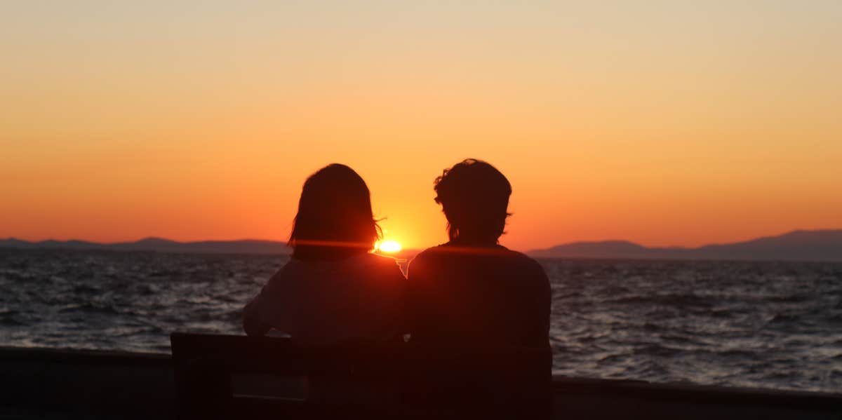 couple watching sunset