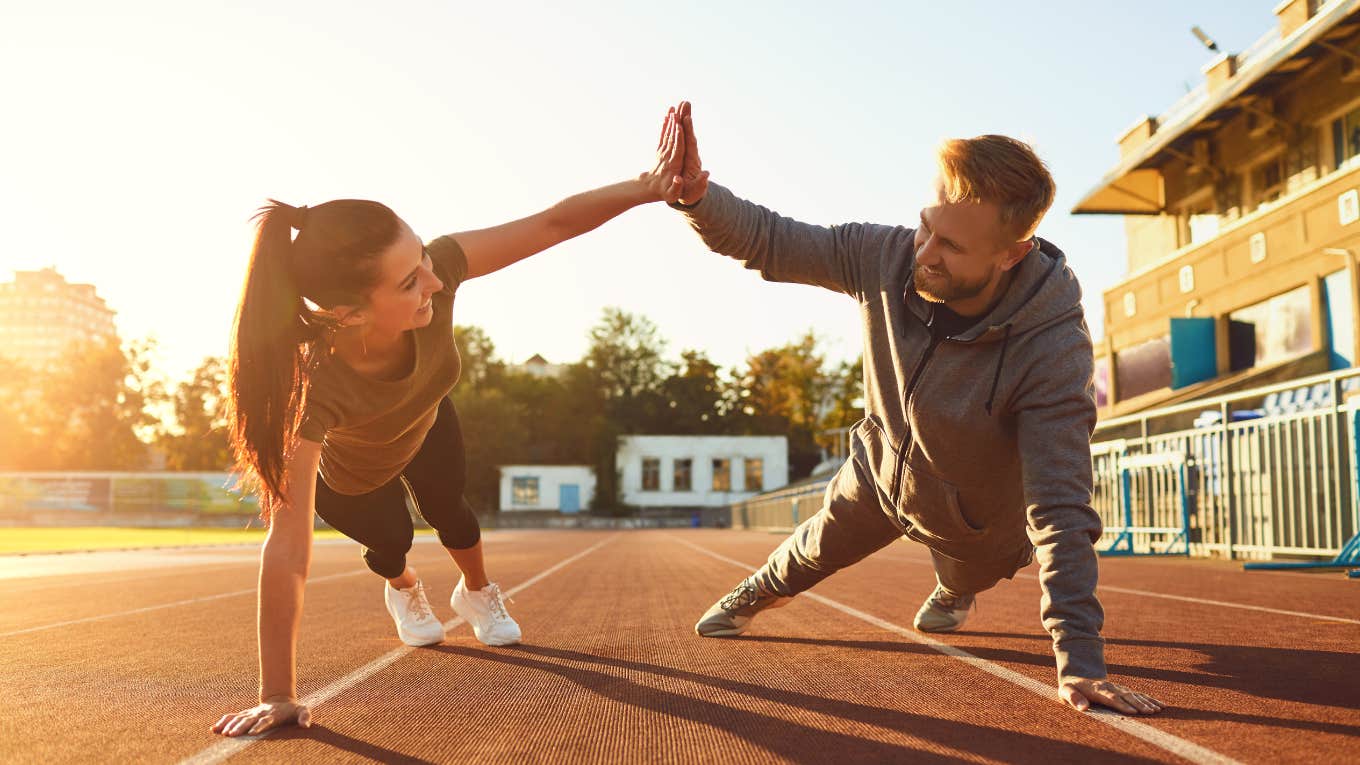 couple working out together