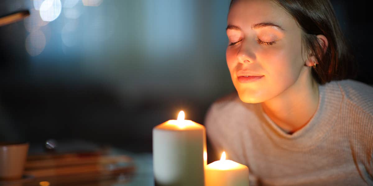 woman with a candle