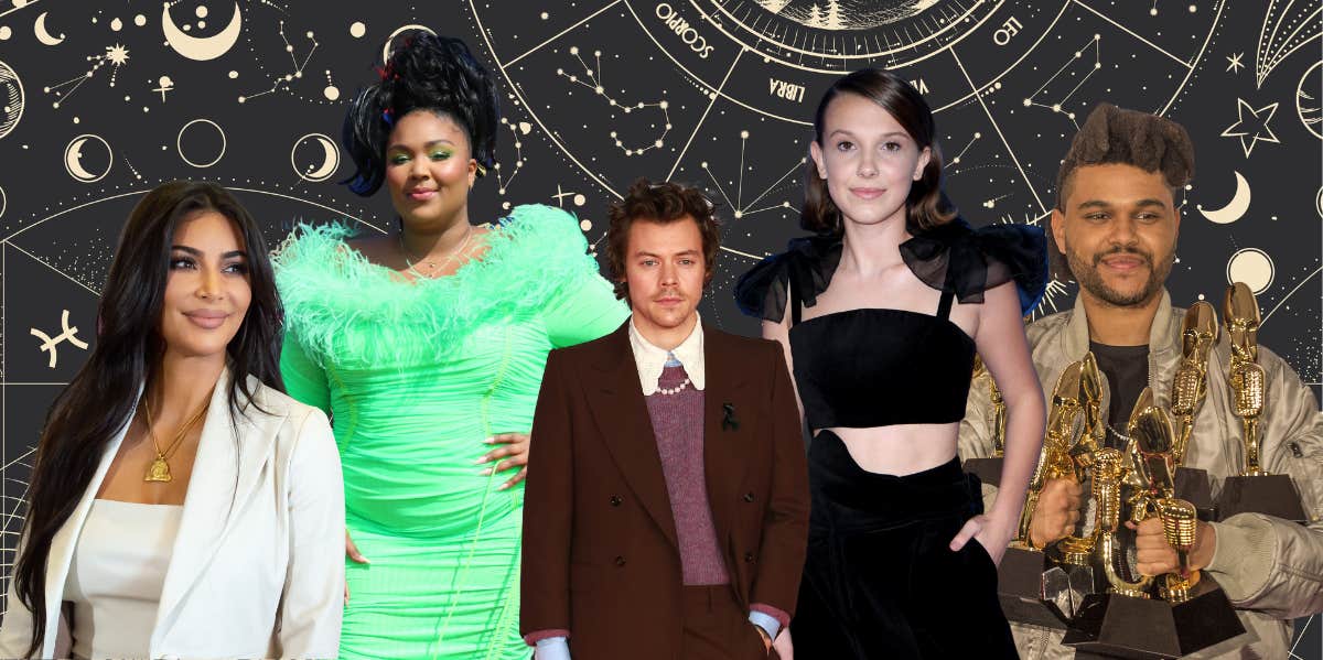 7 Zodiac Signs Most Likely To Be Famous, According To Astrology kim kardashian, lizzo, harry styles, millie bobbie brown, the weeknd