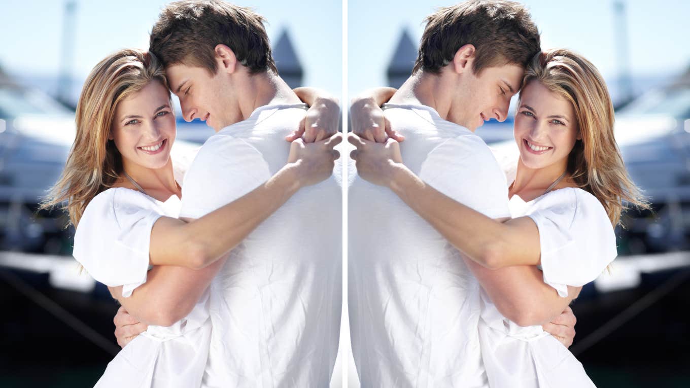 Zodiac Signs Open Romantic Fling September 9, 2023 couple in a warm embrace with woman looking at camera