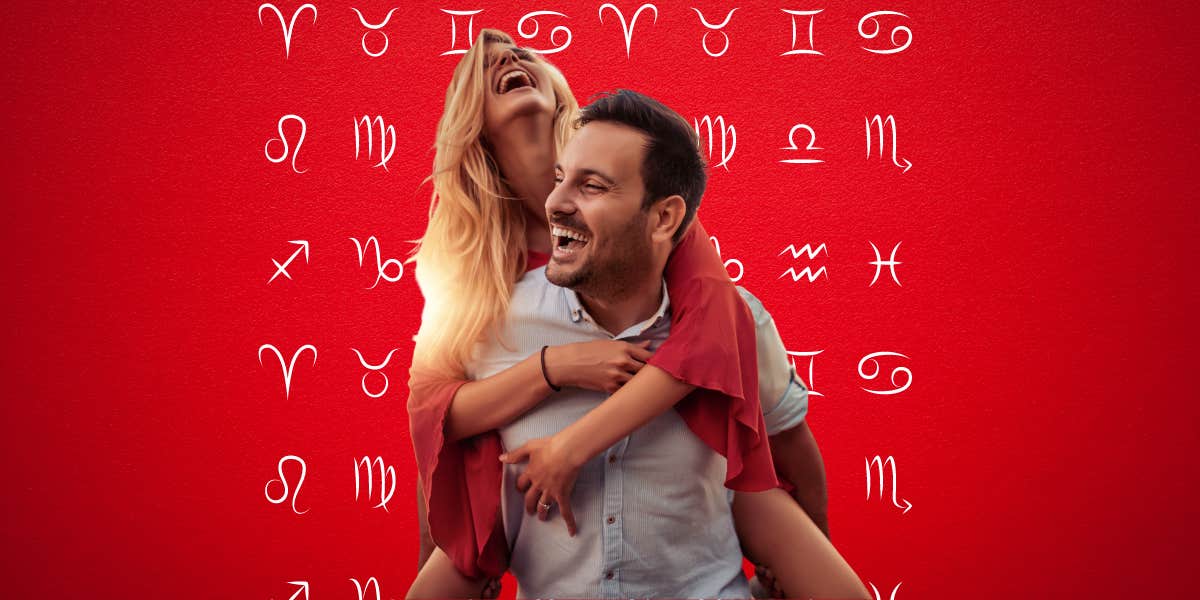 3 Zodiac Signs Who Are Ready For A Long-Term Relationship On October 3, 2023 woman and man happily walking piggy back