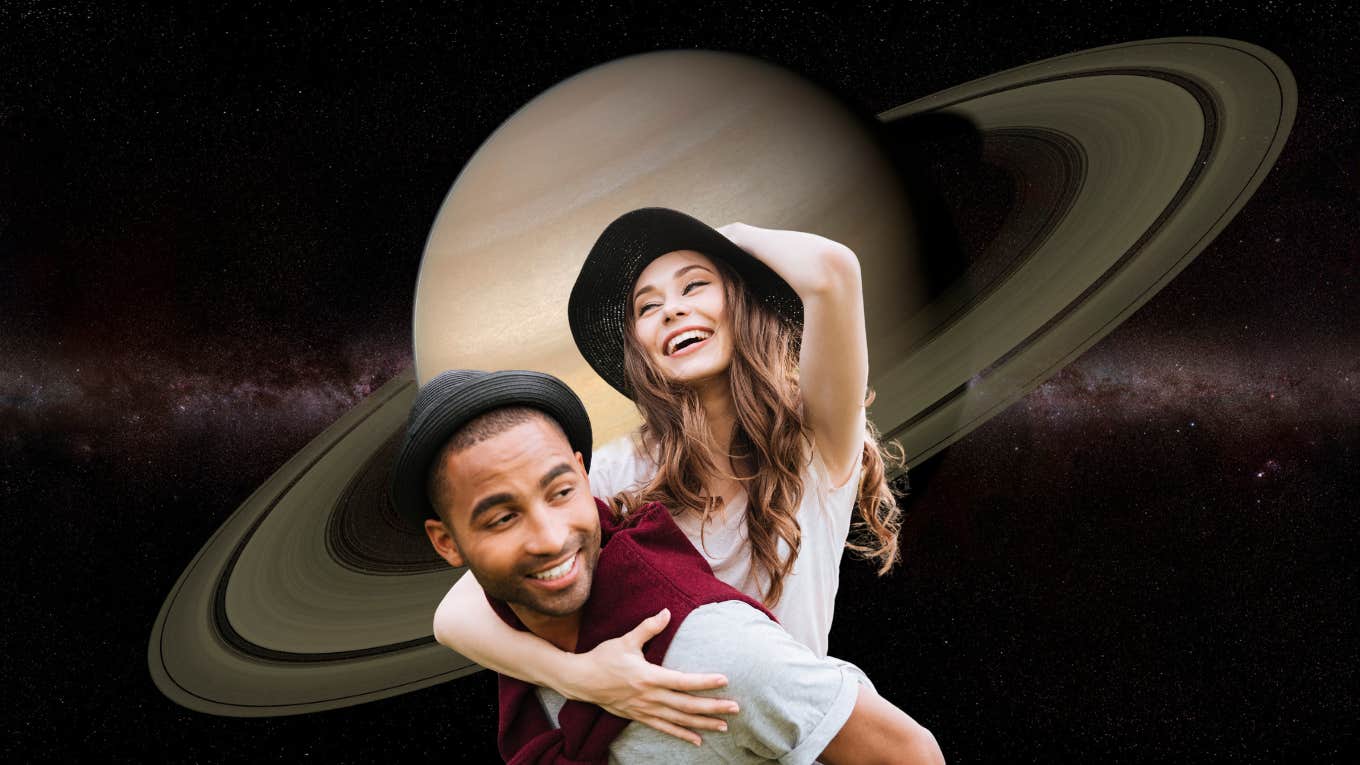 happy couple and saturn