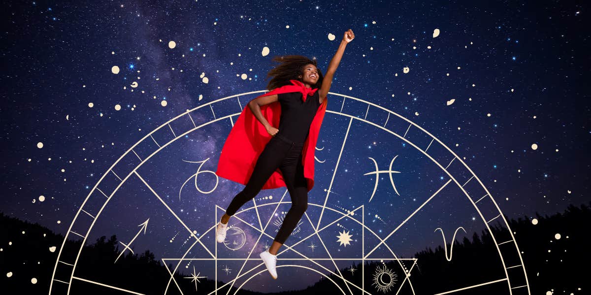 Your Zodiac Sign's Superpower woman wearing a cape