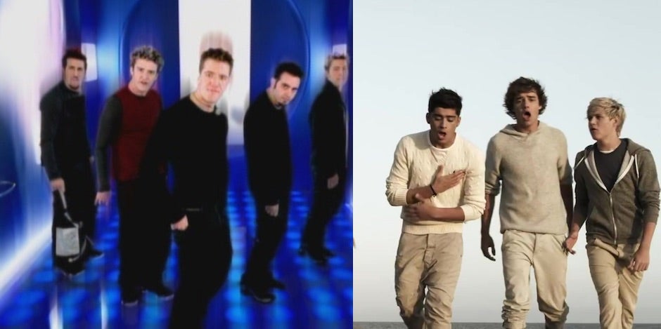 NSync from Bye Bye Bye and One Direction from What Makes You Beautiful