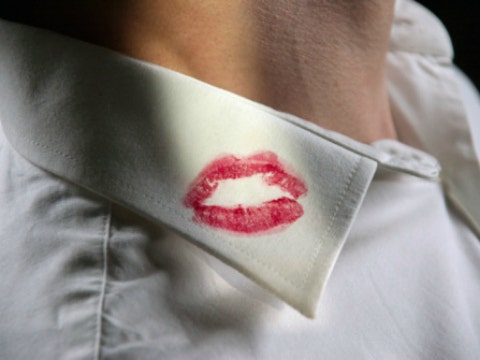 lipstick on lapel