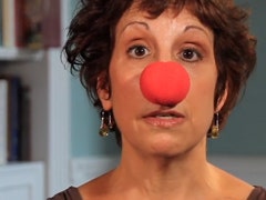 woman in clown nose