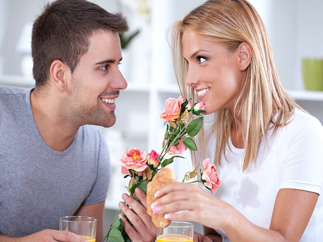 couple with rose.