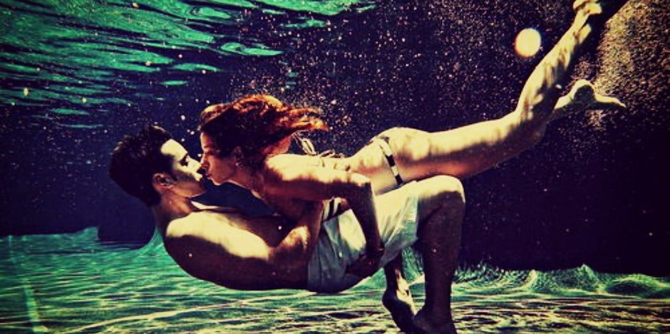 couple swimming