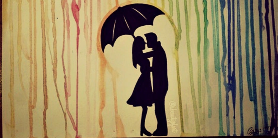 couple under an umbrella