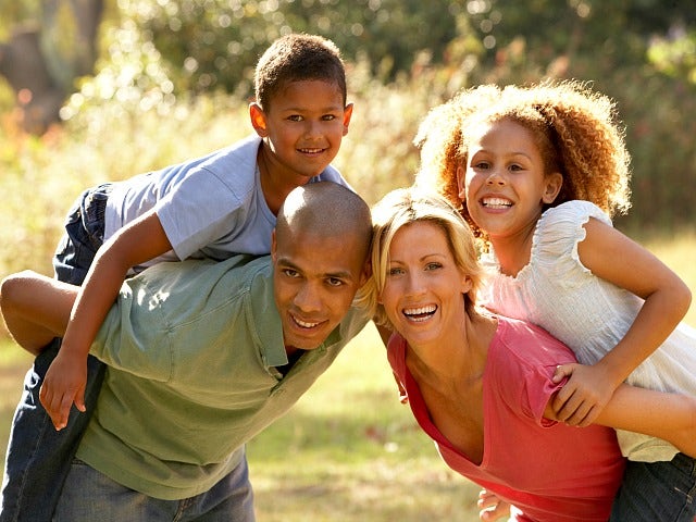 family at park.